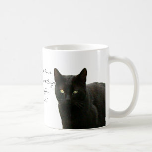 Svart hålla ögonen på för katt kaffemugg