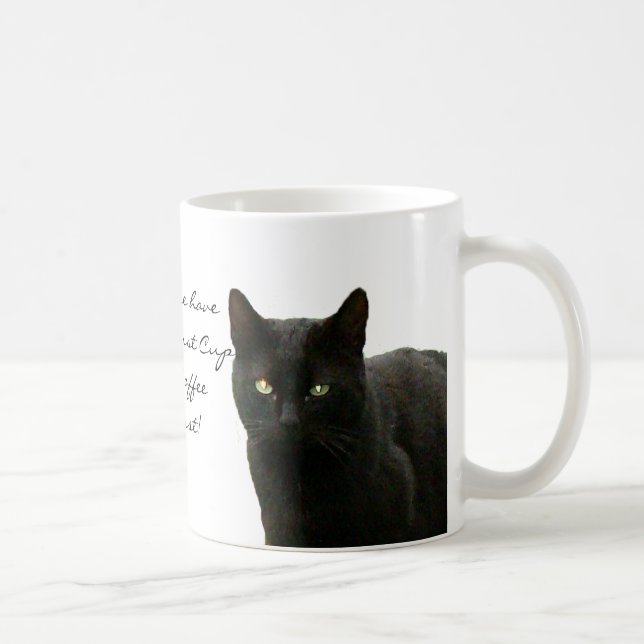 Svart hålla ögonen på för katt kaffemugg (Höger)