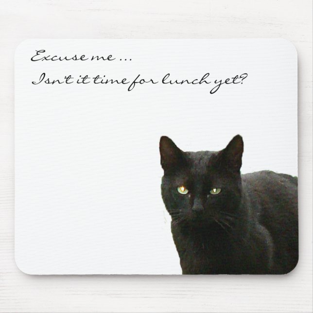 Svart hålla ögonen på för katt musmatta (Framsidan)