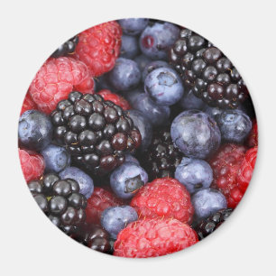 Svart hallon och blåbärsfrukt Magnet