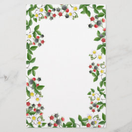 Svart hallonblommigtbrevpapper brevpapper