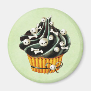 Svart Halloween Cupaka med små döskallar Magnet
