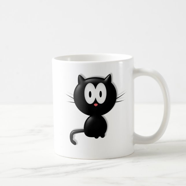 Svart Halloween för kattScardy katt gåva Kaffemugg (Höger)