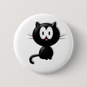 Svart Halloween för kattScardy katt gåva Knapp