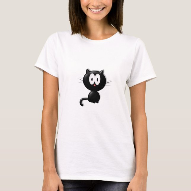 Svart Halloween för kattScardy katt gåva Tee (Framsida)