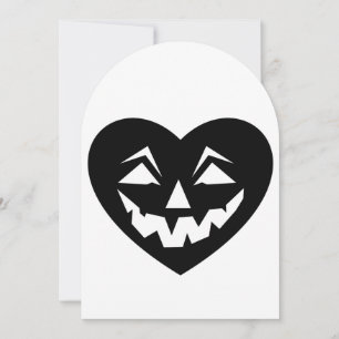 svart halloween hjärtgotisk valentinkräkta inbjudningar
