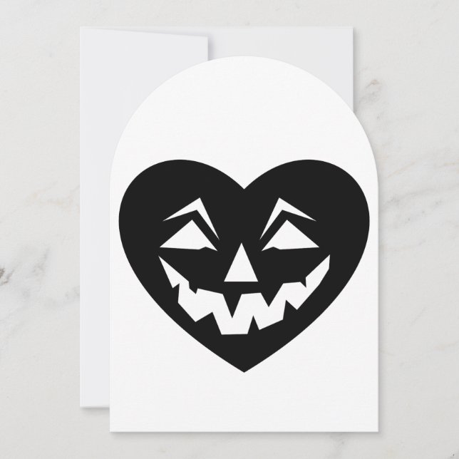 svart halloween hjärtgotisk valentinkräkta inbjudningar (Framsida)