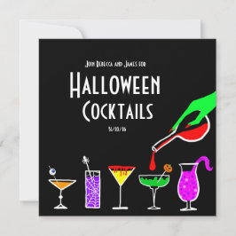 Svart Halloween-inbjudan till drinkdrycksfest Inbjudningar