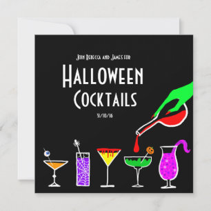 Svart Halloween-inbjudan till drinkdrycksfest Inbjudningar