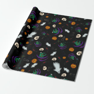 Svart Halloween-inslagspapper Presentpapper