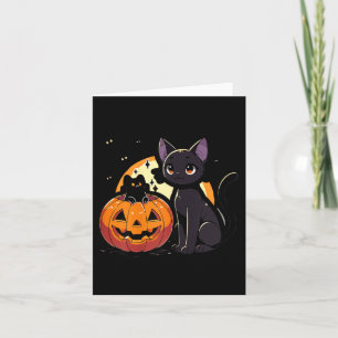 Svart Halloween Katt Tröja För Kvinnor Retro Höst Kort