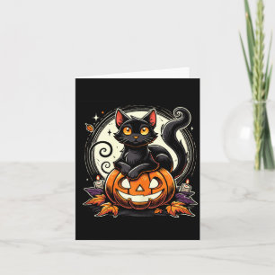 Svart Halloween Katt Tröja För Kvinnor Retro Höst Kort