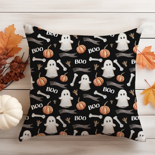 Svart Halloween Kudde (Black Halloween Throw Pillow
)