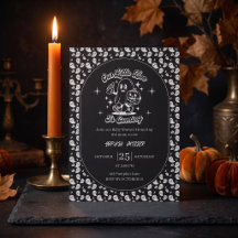 Svart Halloween Little Boo baby shower