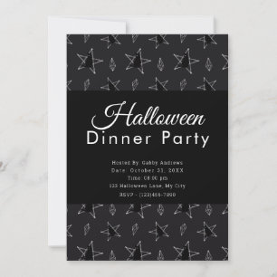 Svart Halloween-middagen Party Inbjudningar