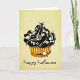 Svart Halloween muffin Kort