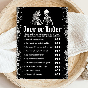 Svart Halloween Över eller Under Bröllopsduschspel Inbjudningar
