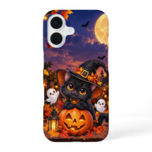 Svart Halloween-pumpa katt mobilskal