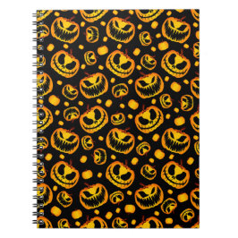 svart halloween sömlös mönster anteckningsbok