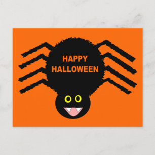 Svart Halloween-spindels vykort
