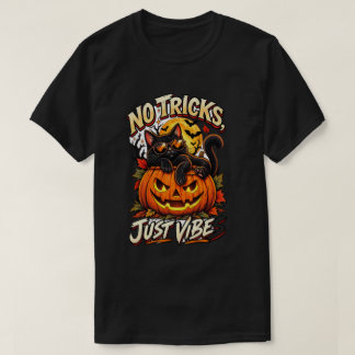 Svart Halloween T-Shirt för Katter – Inga Bus, Bar