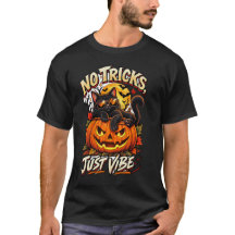 Svart Halloween T-Shirt för Katter – Inga Bus, Bar