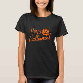 Svart Halloween utslagsplatsskjorta för pumpahuvud T-shirt