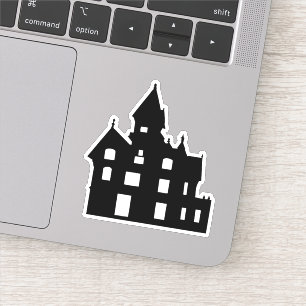 Svart HalloweenIllustration av sluten mansion Klistermärken