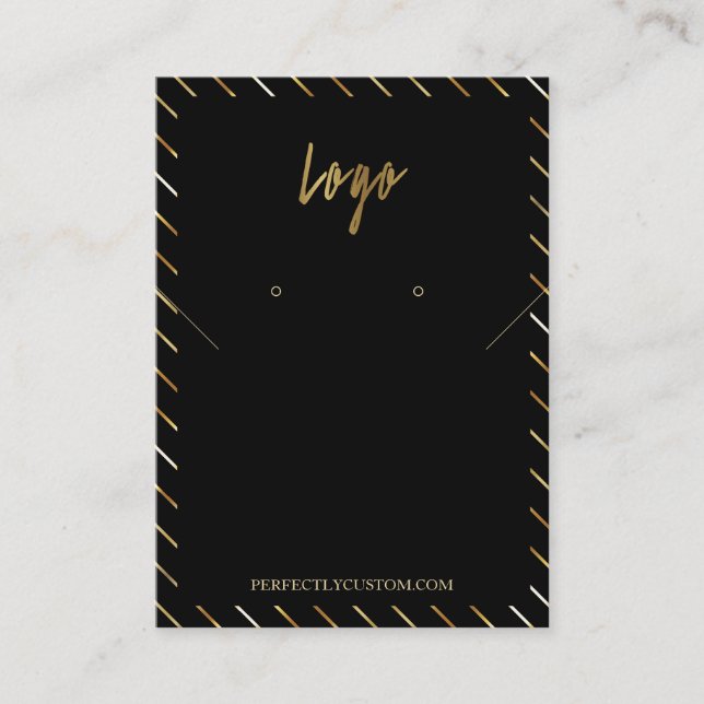 Svart halsringar i Guld Ram Visitkort (Framsida)