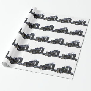 Svart halv traktorsläplastbil presentpapper