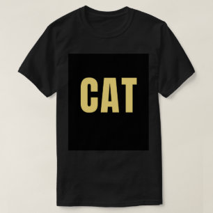 svart halvärmad t-shirt med kattdesign