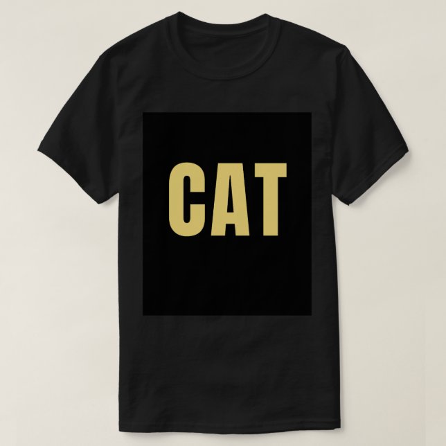 svart halvärmad t-shirt med kattdesign (Design framsida)