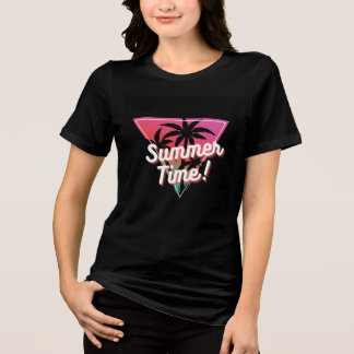 Svart halvärmad T-shirt med sommar design