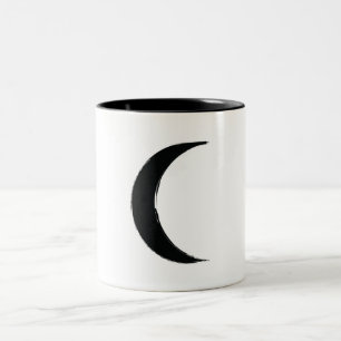Svart halvmåne magi mörk måne astrologi Två-Tonad mugg