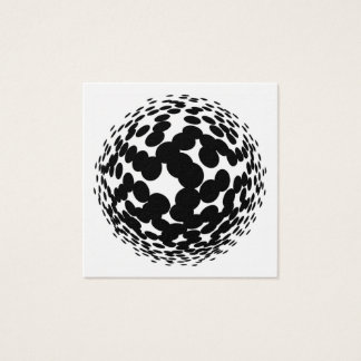 Svart halvtoncirkel på vit bakgrund fyrkantigt visitkort