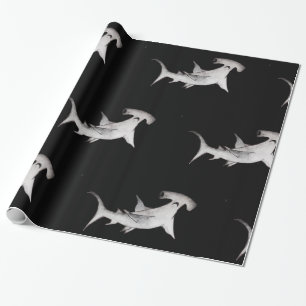 svart hammerheadhaj som slår in papper presentpapper