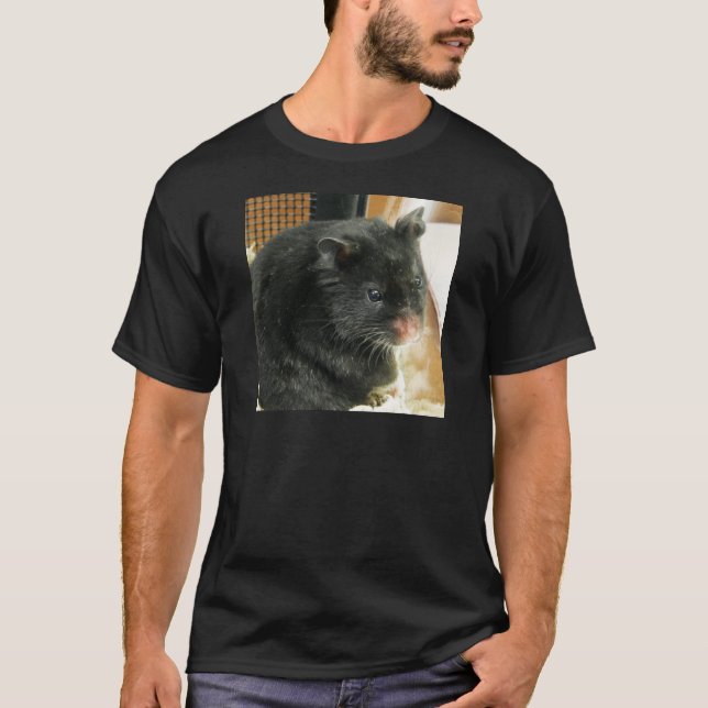 Svart Hamster Tee Shirt (Framsida)