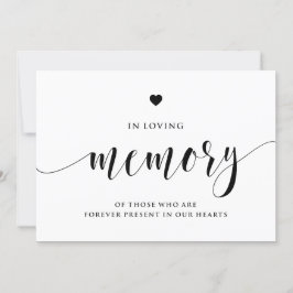 Svart hand-bokstäver i Loving Memory Sign