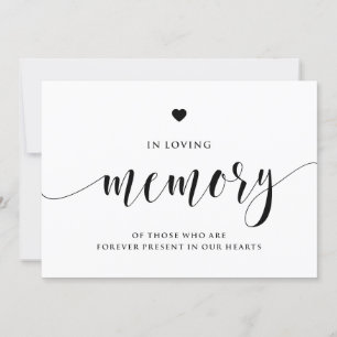 Svart hand-bokstäver i Loving Memory Sign
