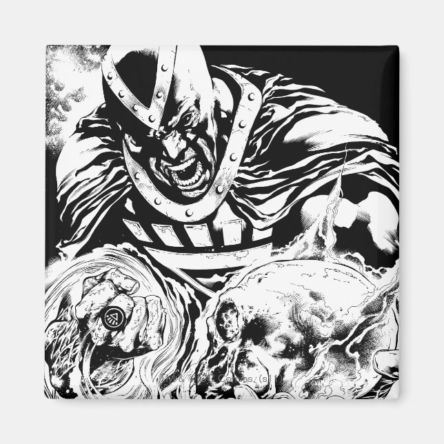 Svart hand med Skullpanel 2 Magnet (Framsidan)