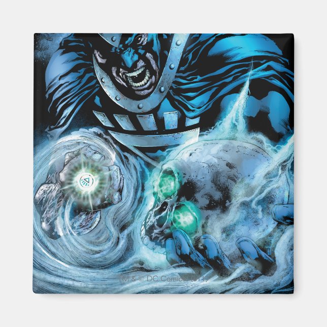 Svart hand med skullpanel magnet (Framsidan)