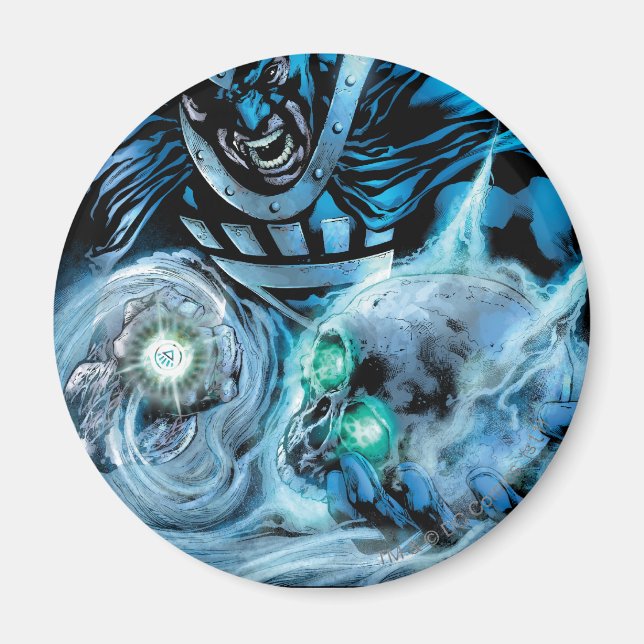 Svart hand med skullpanel magnet (Framsidan)