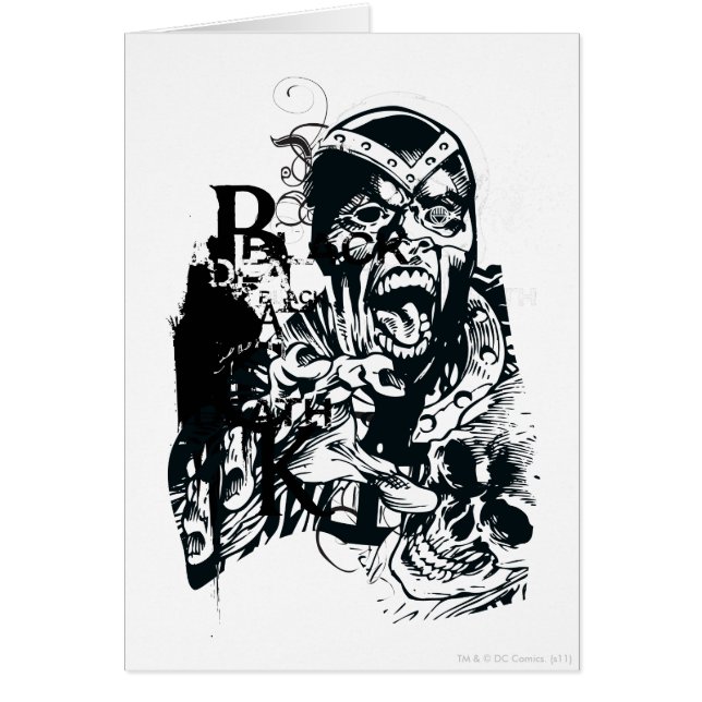 Svart hand- och skullkollage hälsningskort (Framsidan)