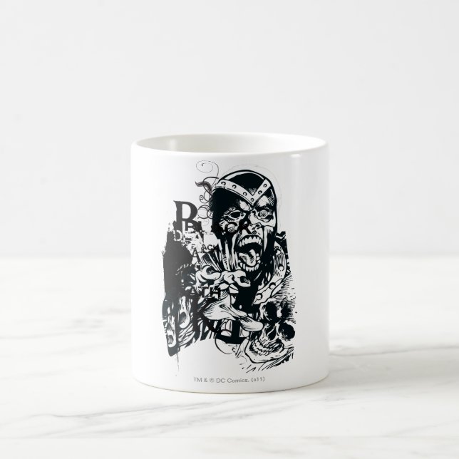 Svart hand- och skullkollage kaffemugg (Center)