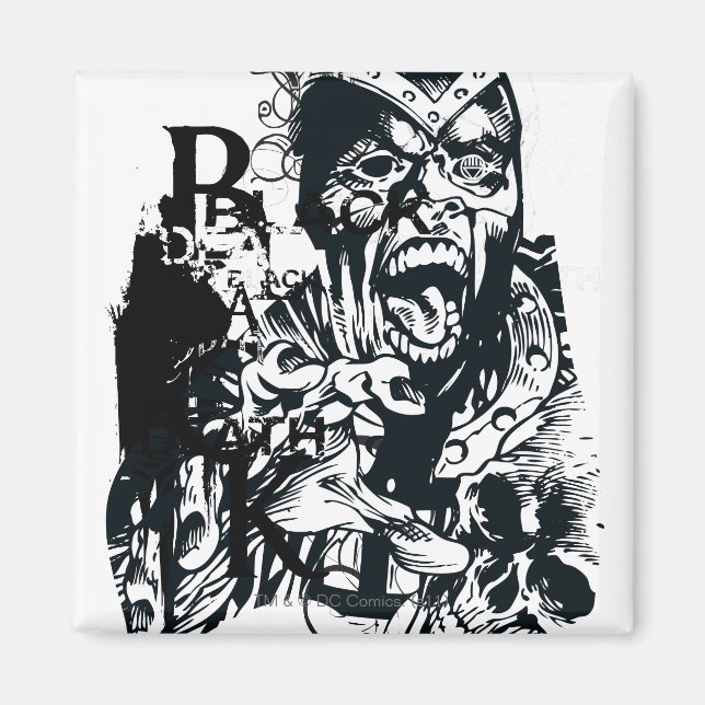 Svart hand- och skullkollage magnet (Framsidan)