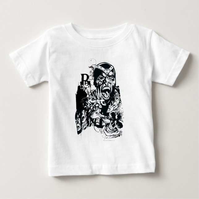 Svart hand- och skullkollage t-shirt (Framsida)