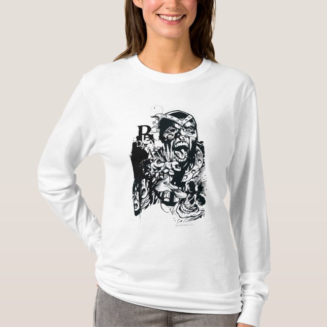 Svart hand- och skullkollage tröja (Framsida)