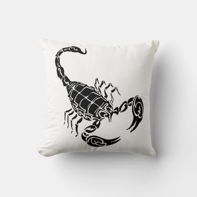 Svart hand plockadeScorpion och stam- klotter Kudde (Framsida)