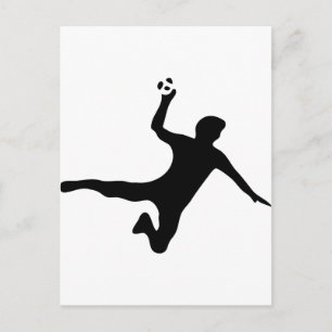 Svart handbollsspelare, logotyp vykort