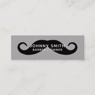 Svart Handlebar Mustasch Barberare Mini Visitkort